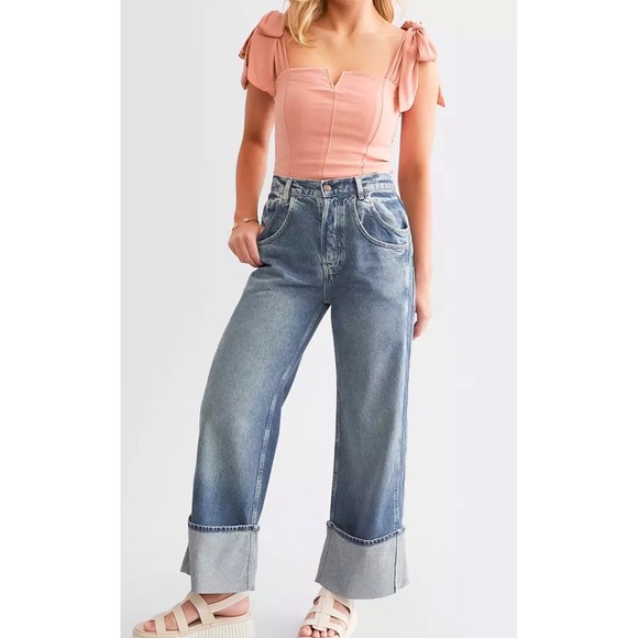 We The Free Denim - We The Free Final Countdown Low Rise Cuffed Boyfriend Jeans Blue 26